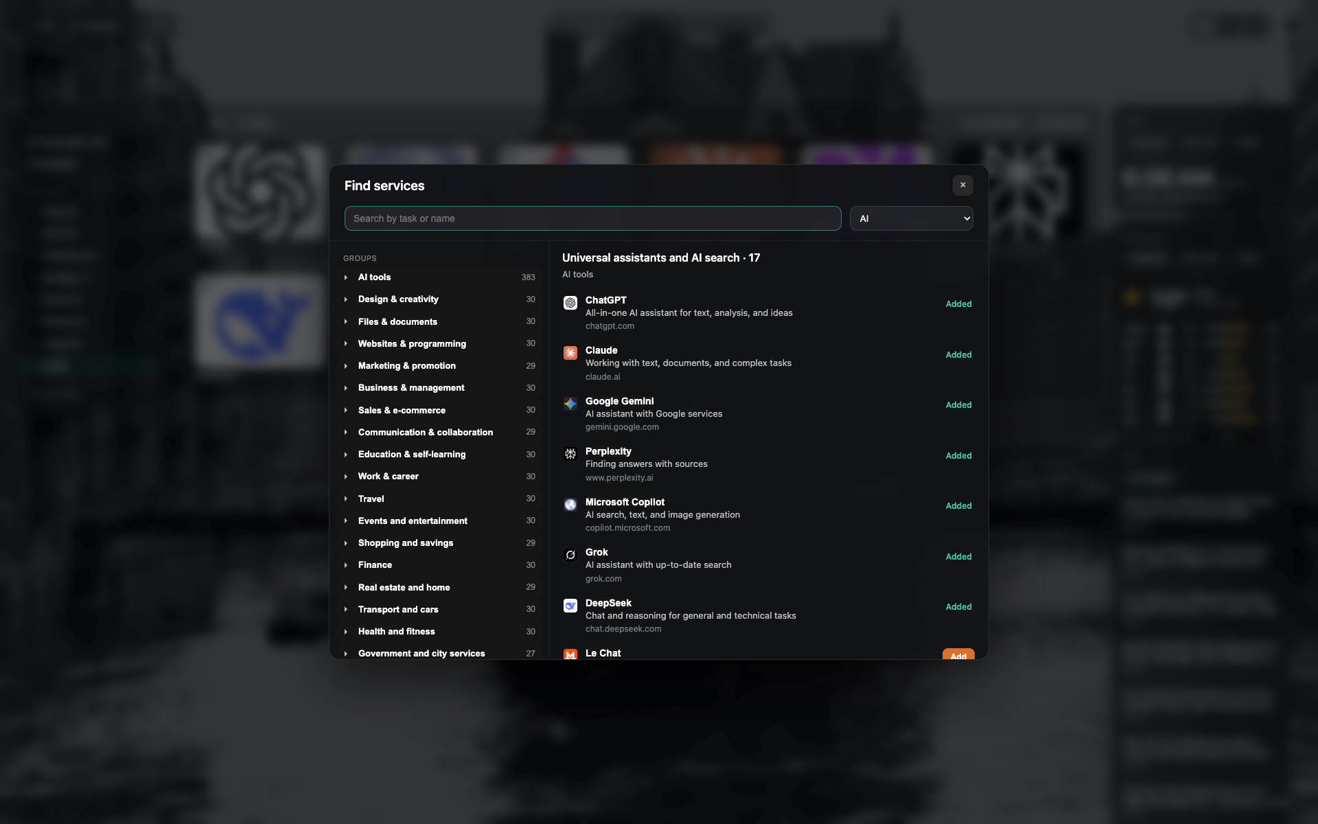 Catalog window