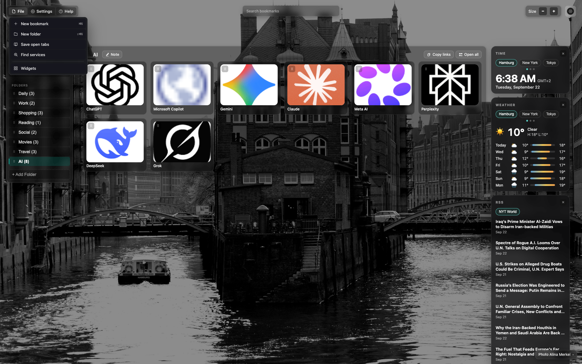 The open "File" menu