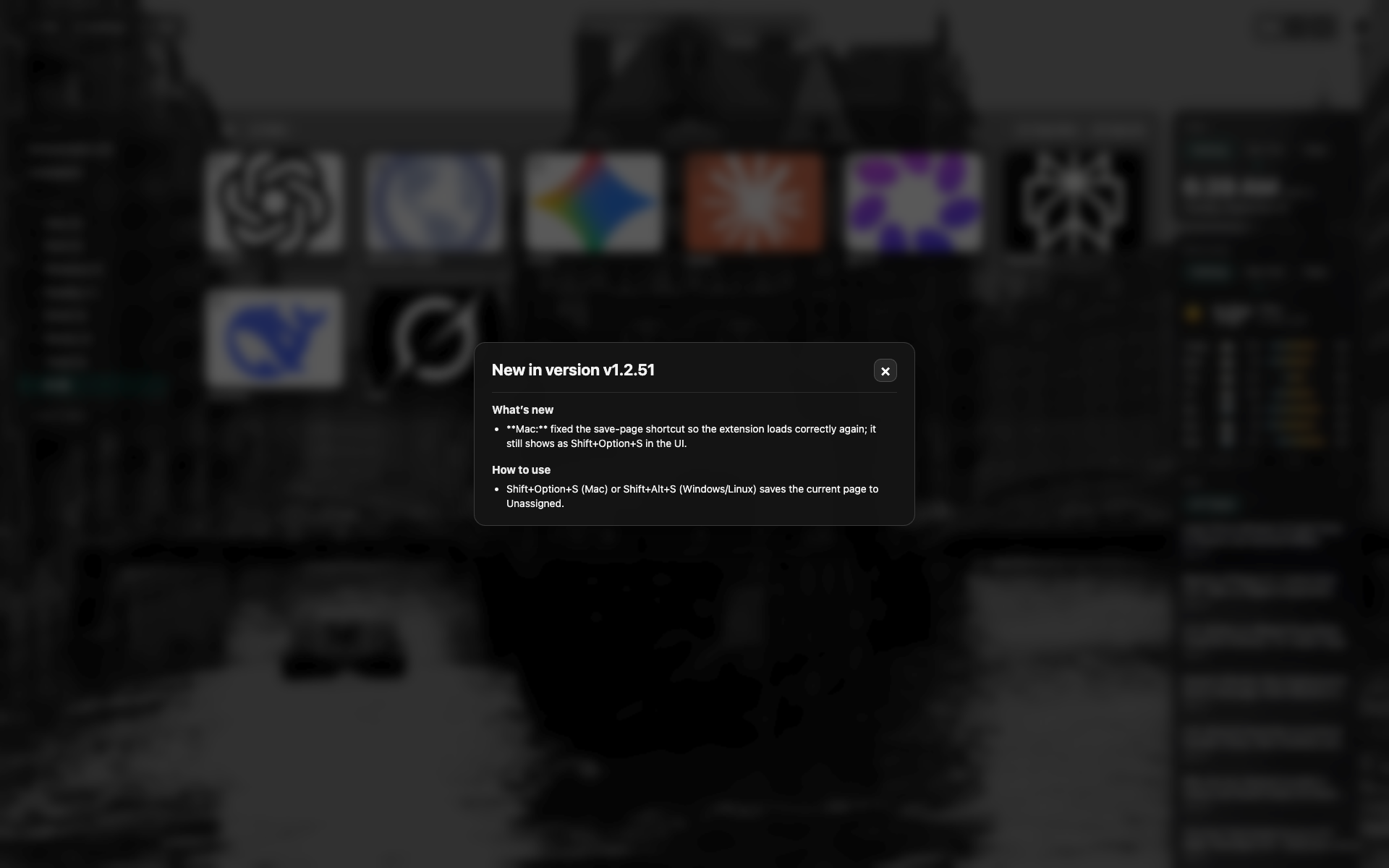 The "What's new" modal