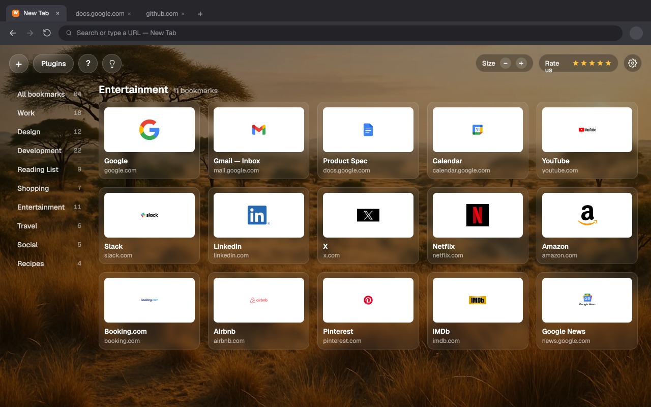 Folders view